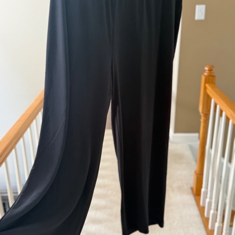 Women's Plus Roaman's Slick Black Pants, Size 22/24 - Picture 3 of 9